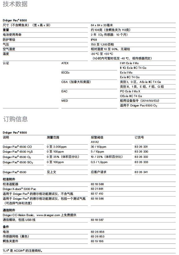 德?tīng)柛馜r?ger Pac? 6500單一氣體檢測(cè)儀(圖2)